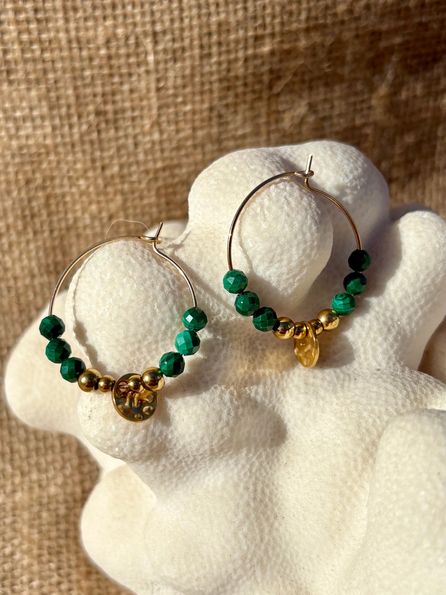 LOLA Boucles d'oreille Malachite
