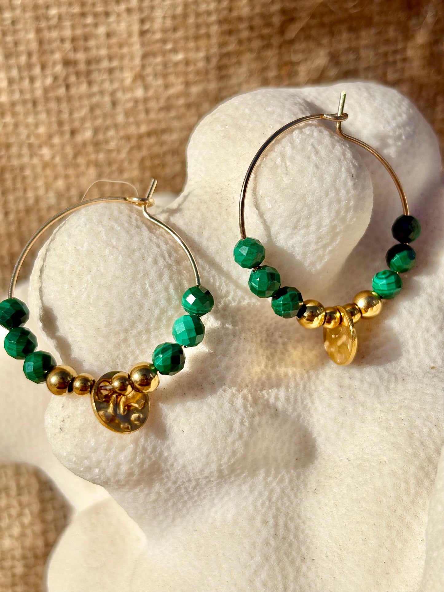 LOLA Boucles d'oreille Malachite