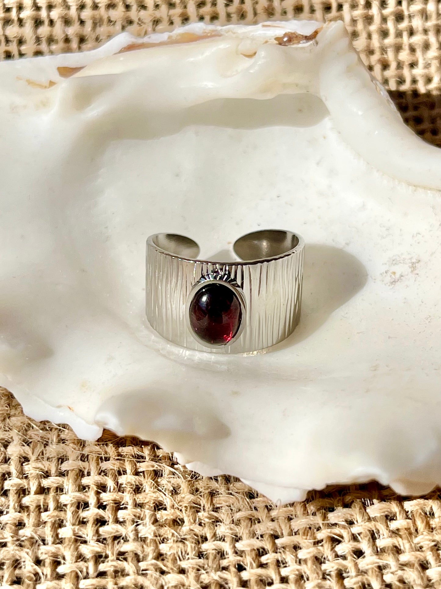 OLIVIA Bague Grenat Argent