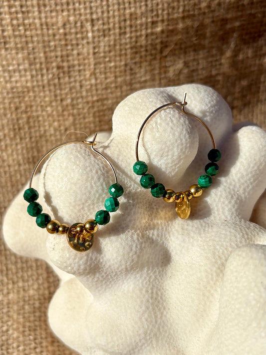 LOLA Boucles d'oreille Malachite