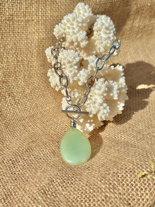 LORÈNE Collier Aventurine Argent