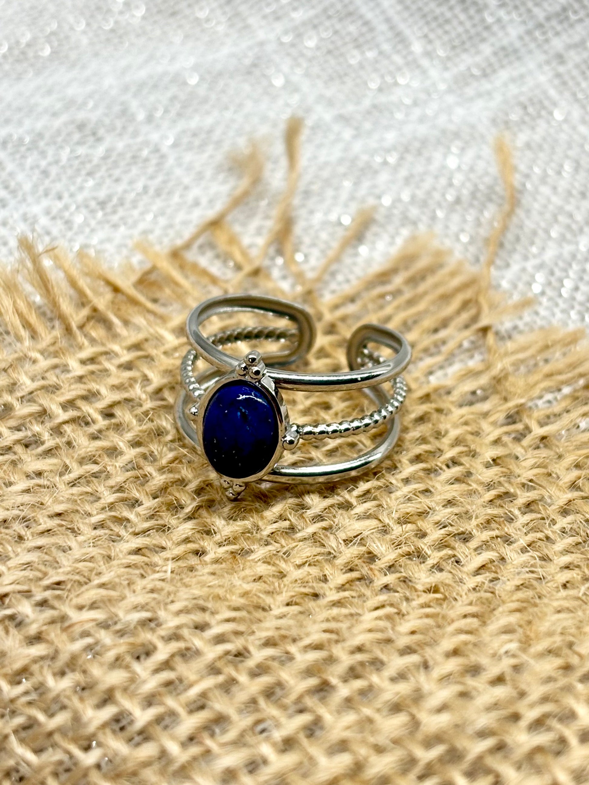 LOUISON Bague Lapis-Lazuli Argent - Main Image