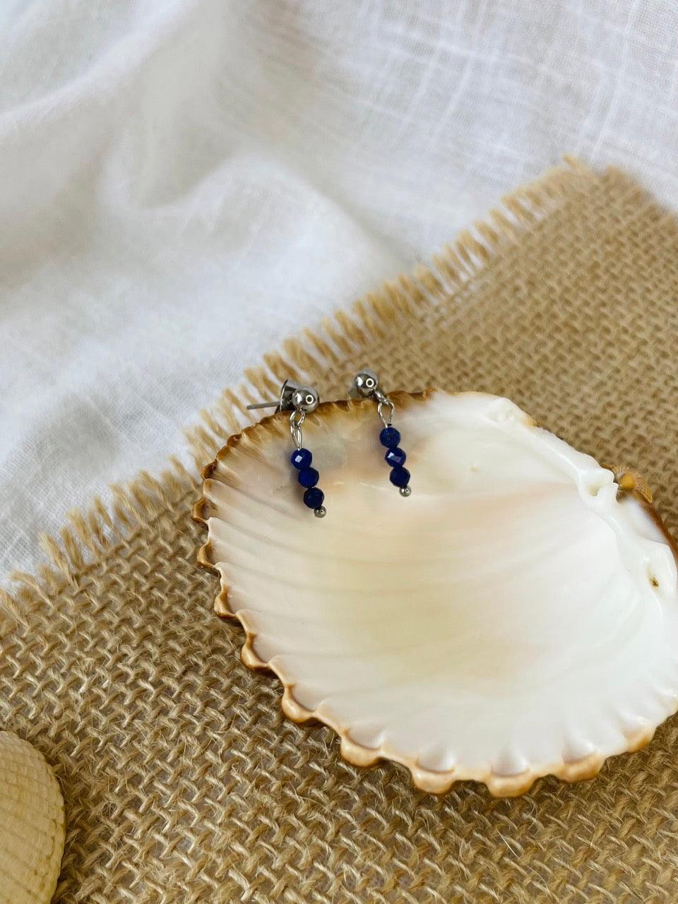 LALY Boucles d'oreille Lapis-Lazuli - Trésors de Cailloux